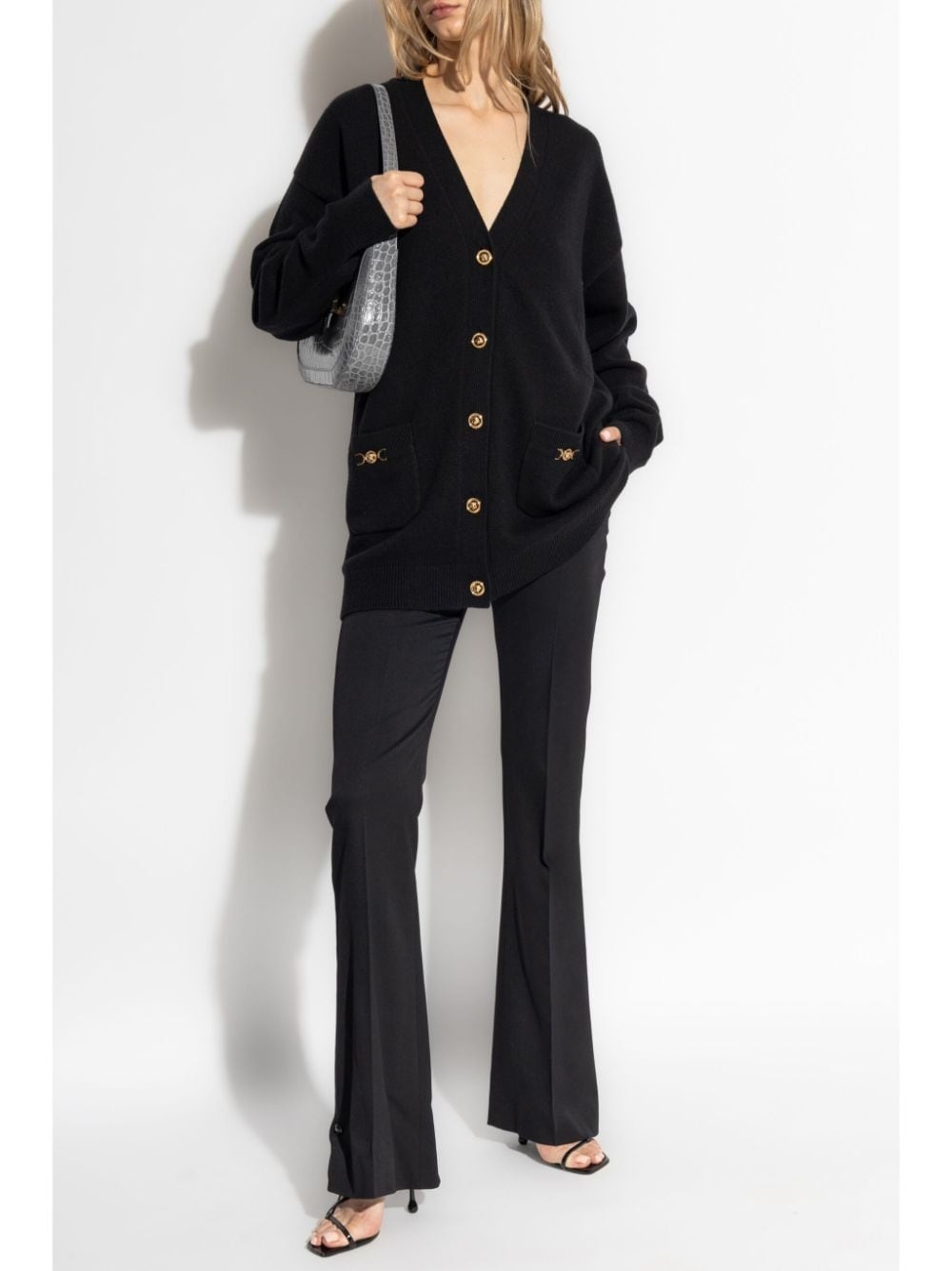 Medusa-button cardigan - 2