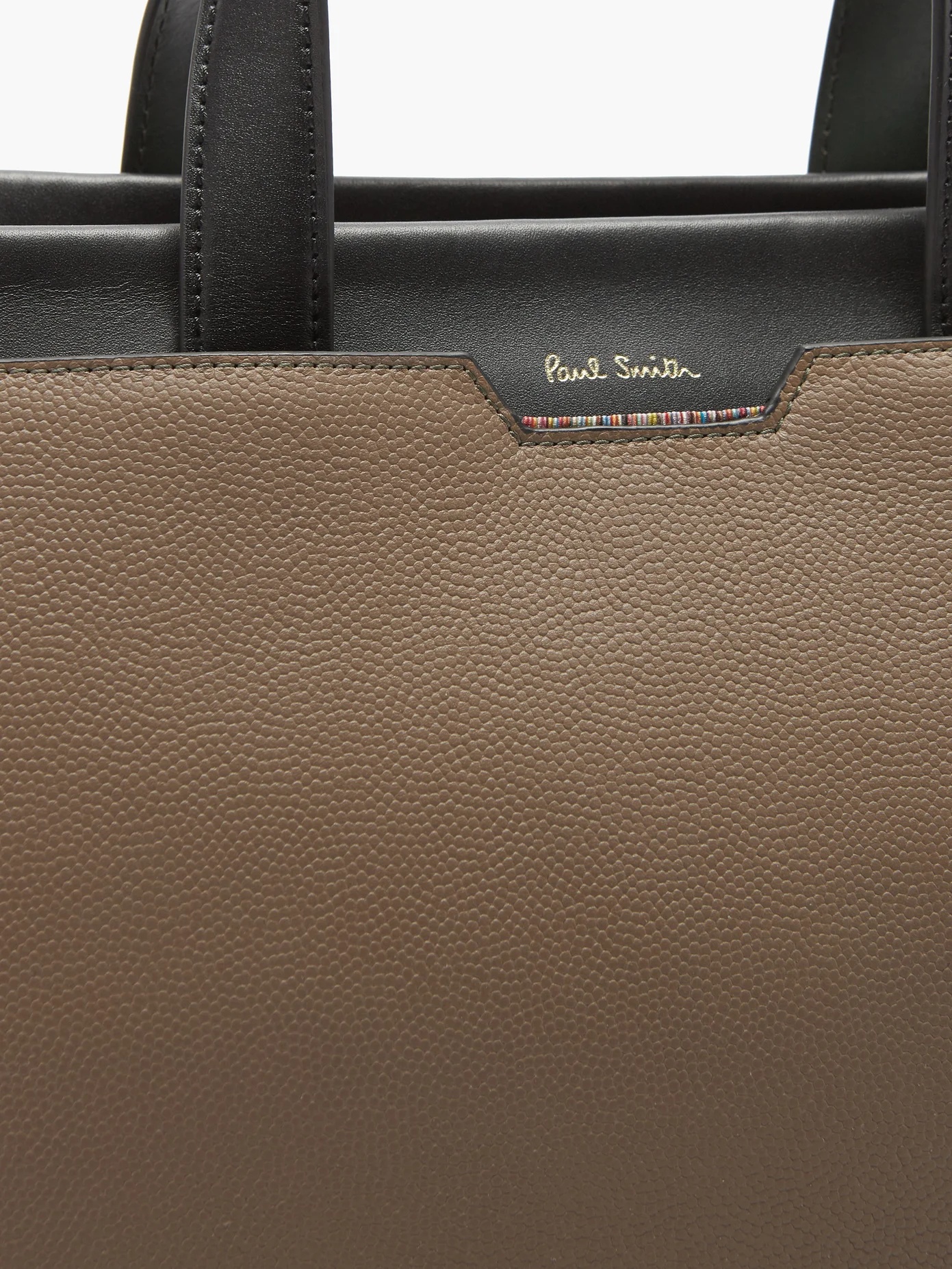 Signature-stripe leather briefcase - 6