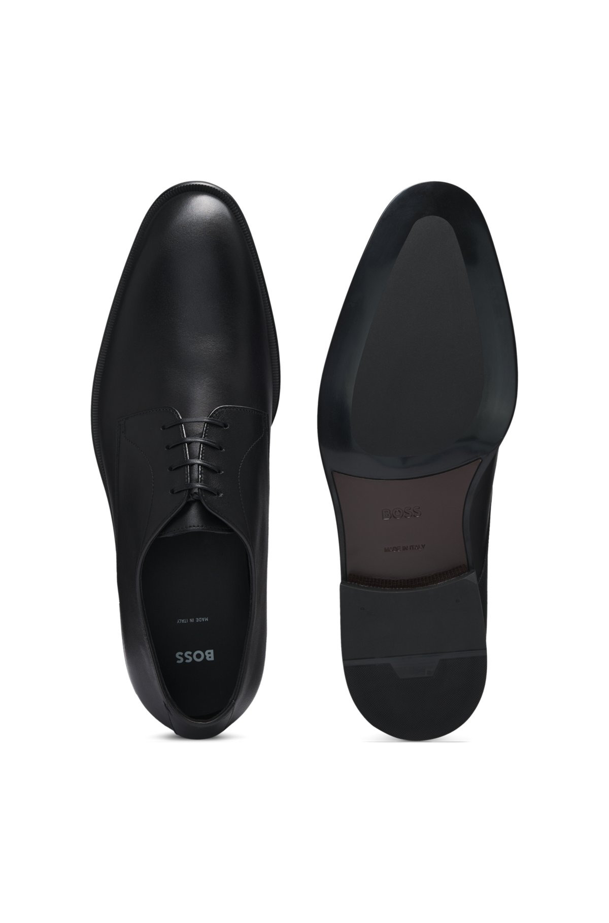 LEATHER DERBY SHOES WITH STITCHING DETAILS - 4