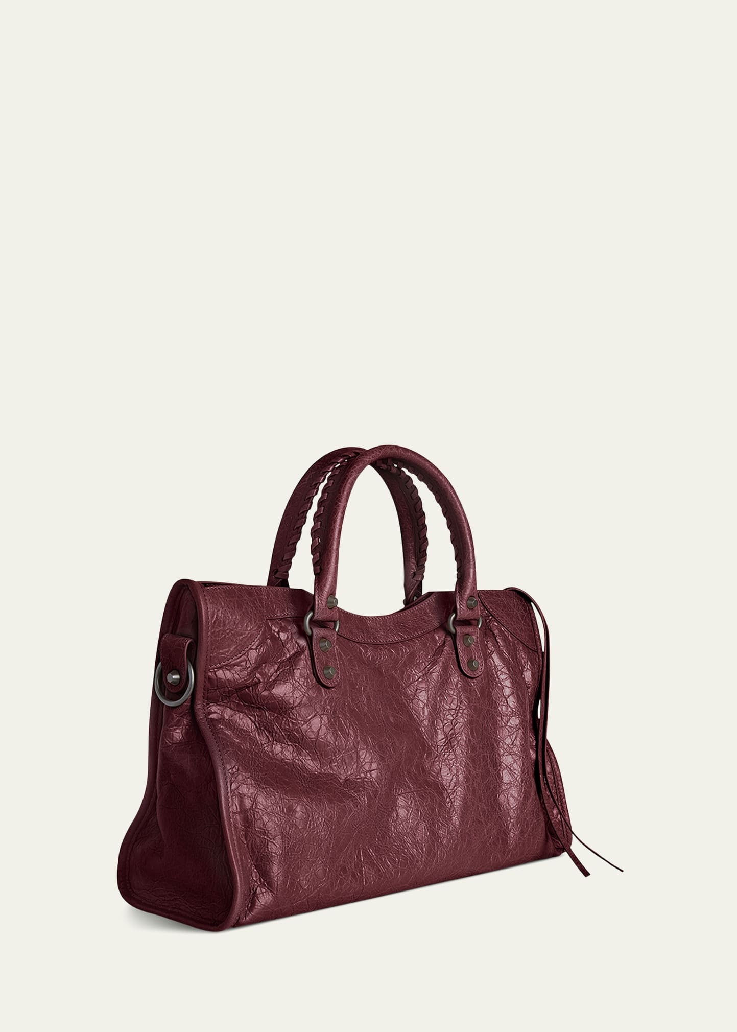 Le City Medium Crinkled Leather Top-Handle Bag - 3