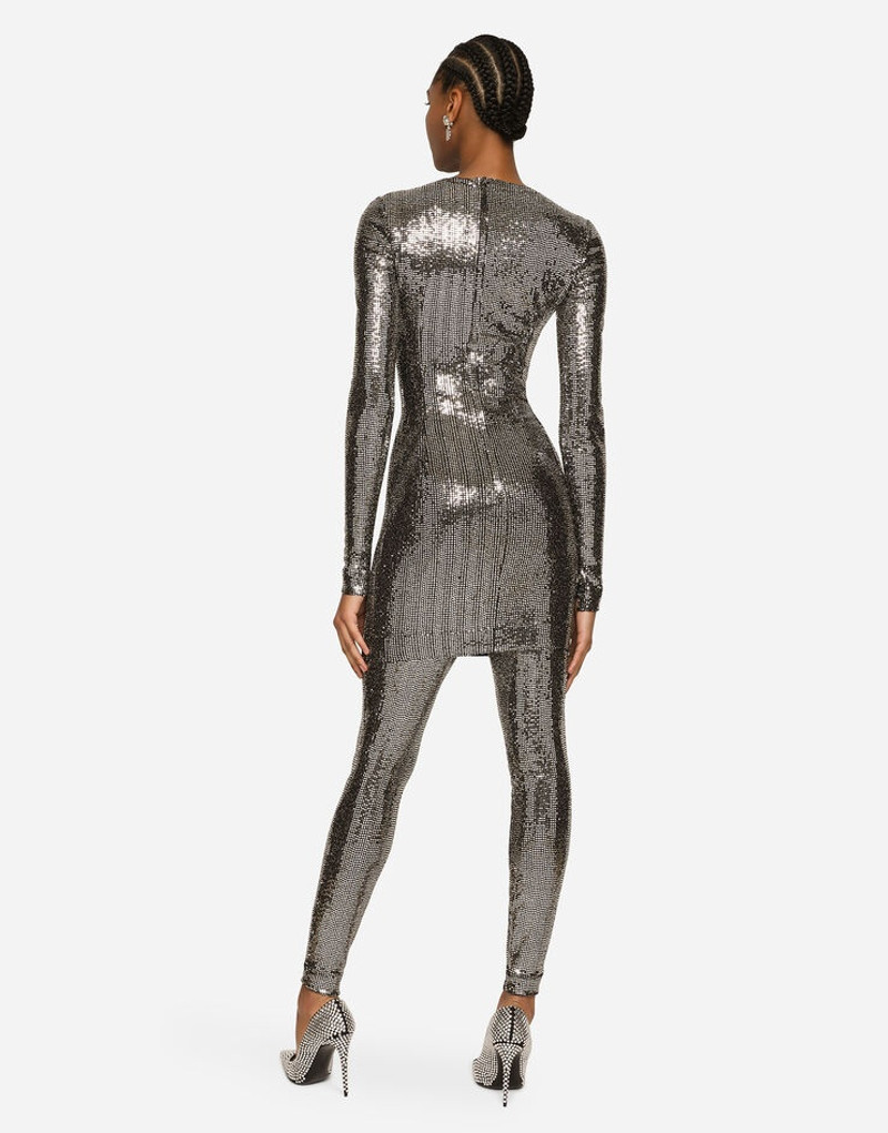 Short jersey dress with sequin embellishment 2
