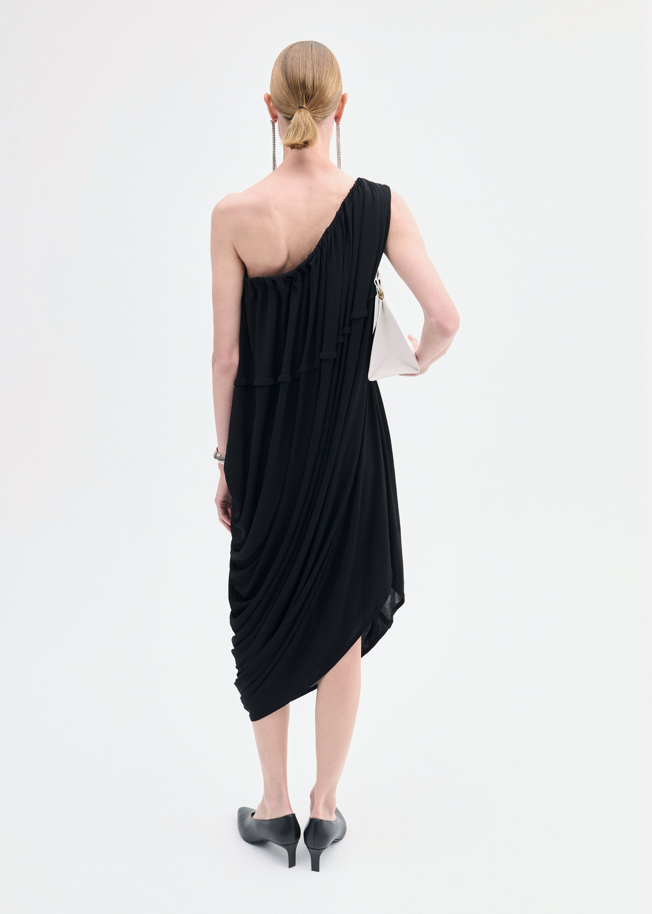 One-Shoulder Dress in Viscose Jersey - 3
