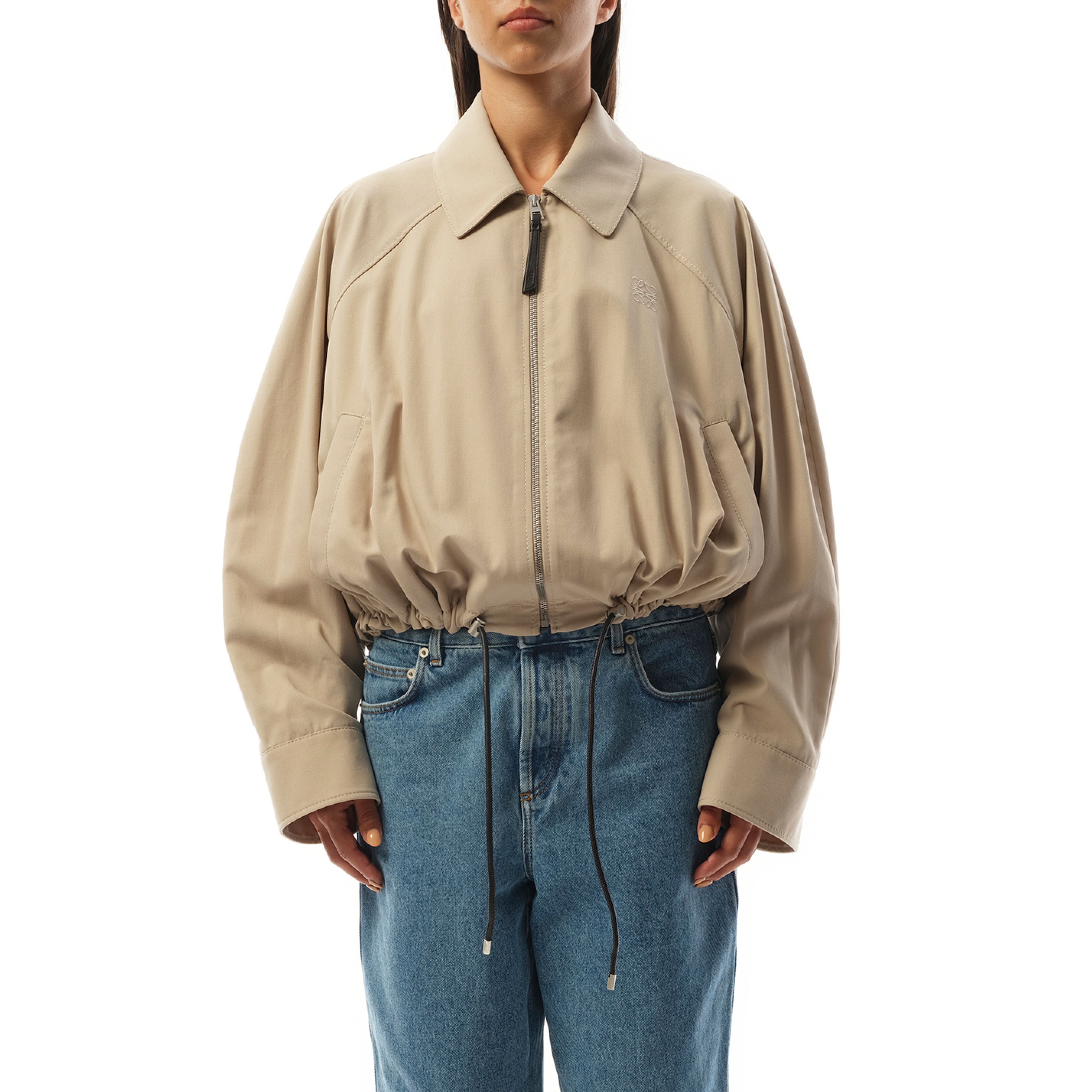 Relaxed Fit Balloon Jacket in Beige - 1