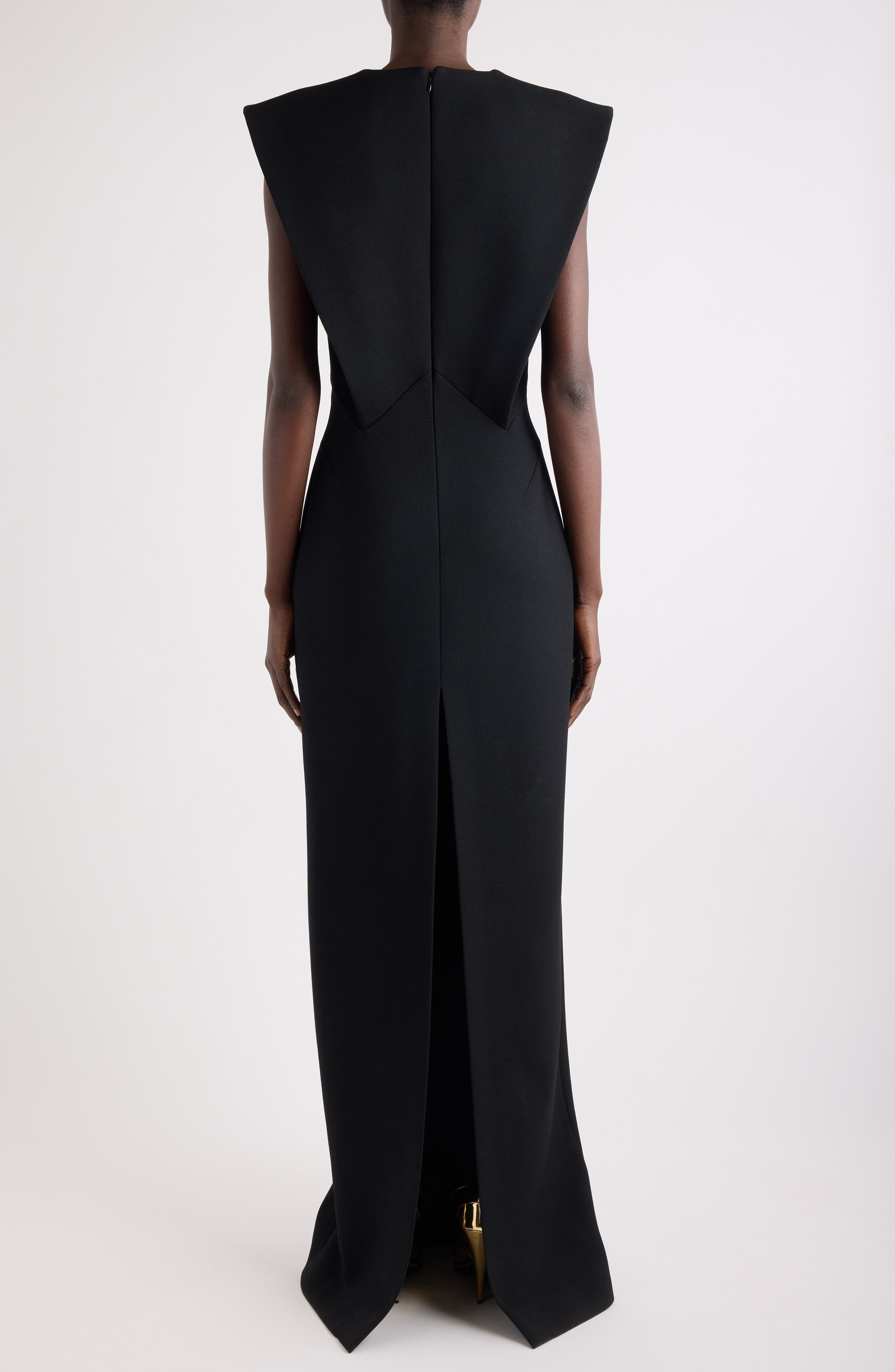 Givenchy Structured Wool Blend Crepe Evening Gown in Black at Nordstrom - 3