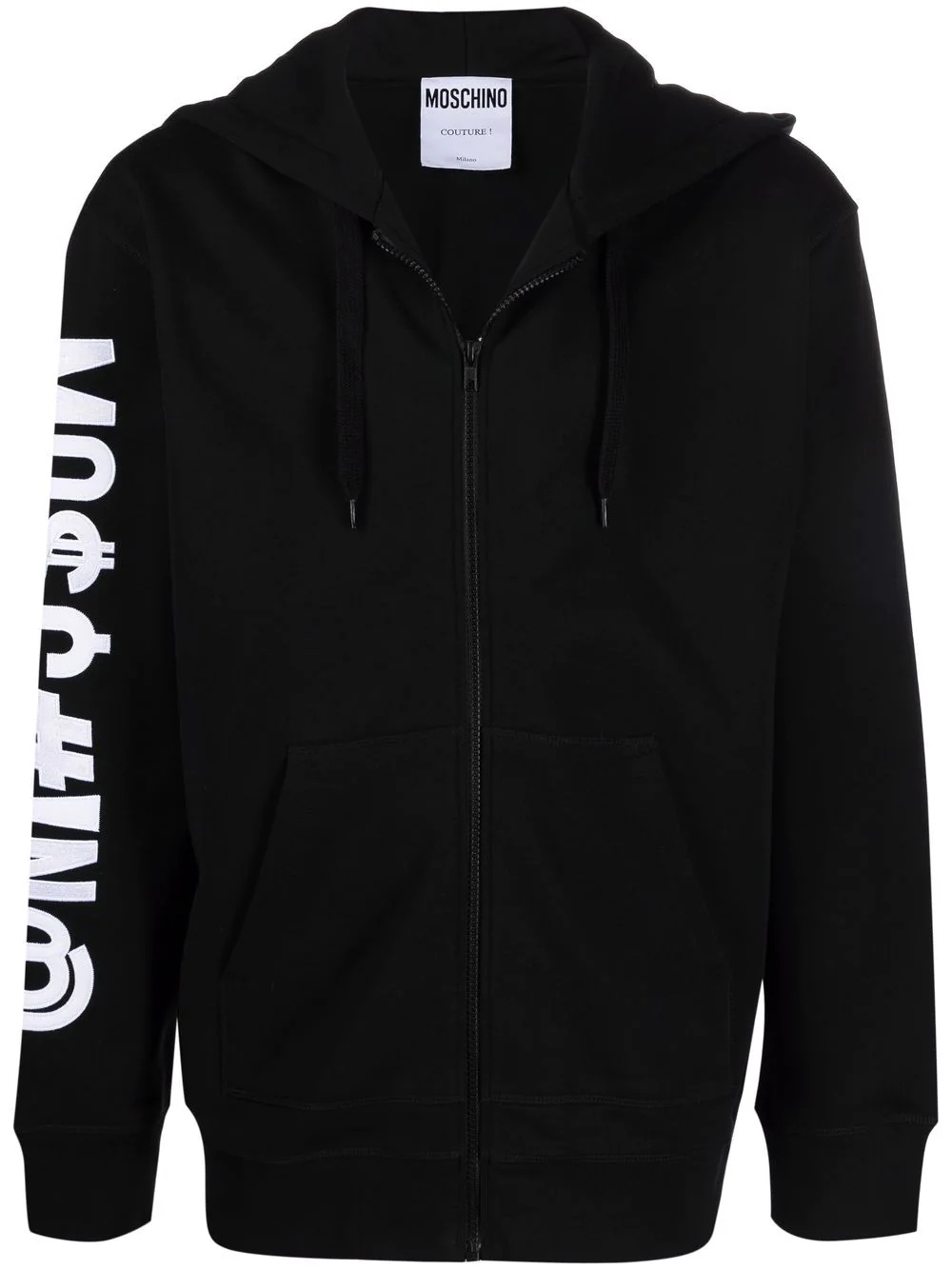 Symbols logo-print zipped hoodie - 1