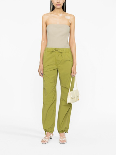 GANNI drawstring stretch-cotton trousers outlook