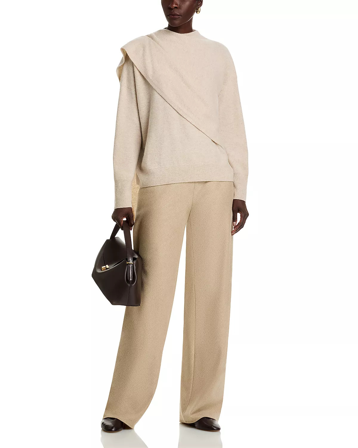Wool & Cashmere Draped Sweater - 3
