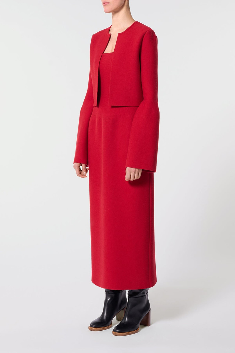 Katlin Knit Jacket in Scarlet Red Merino Wool 3
