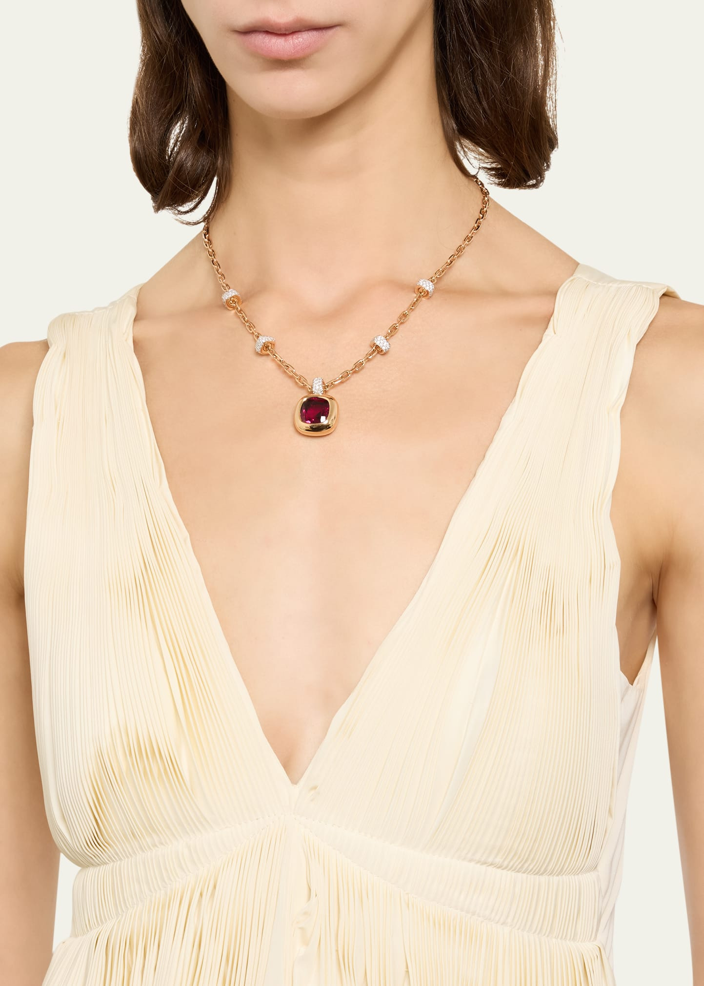 Nudo 18K Diamond and Rubellite Pendant Necklace - 2