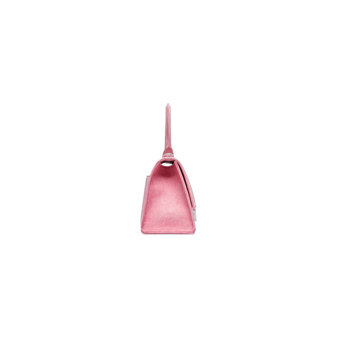 Women's Hourglass Small Handbag Denim Printed  in Pink - 5