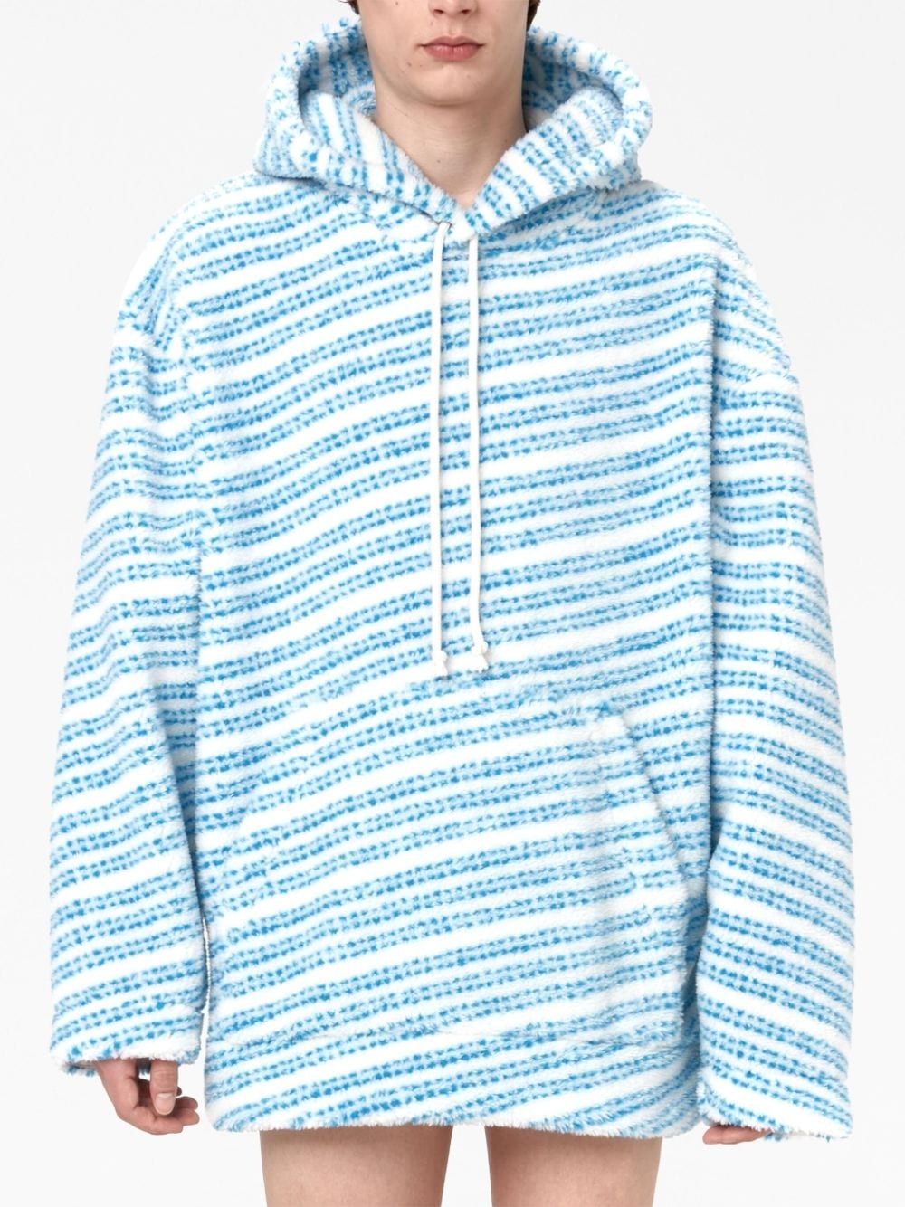 oversized striped fleece hoodie - 3