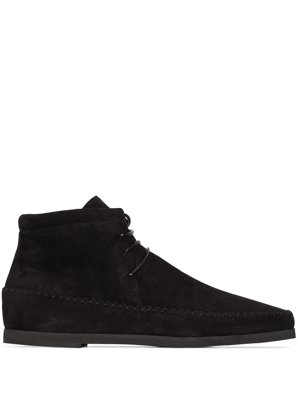 high-top moccasin-style leather boots - 1