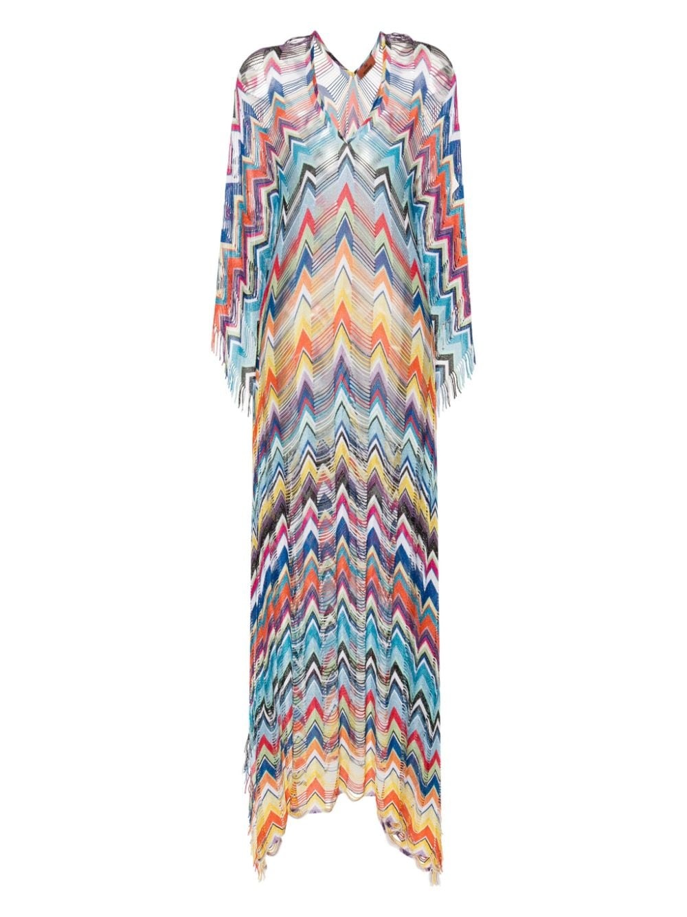 zigzag-pattern maxi beach dress - 1