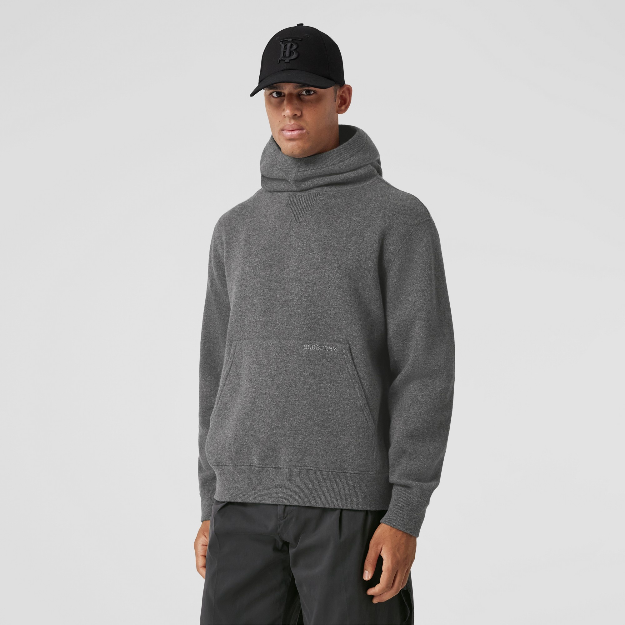 Logo Detail Cashmere Blend Oversized Hoodie - 6