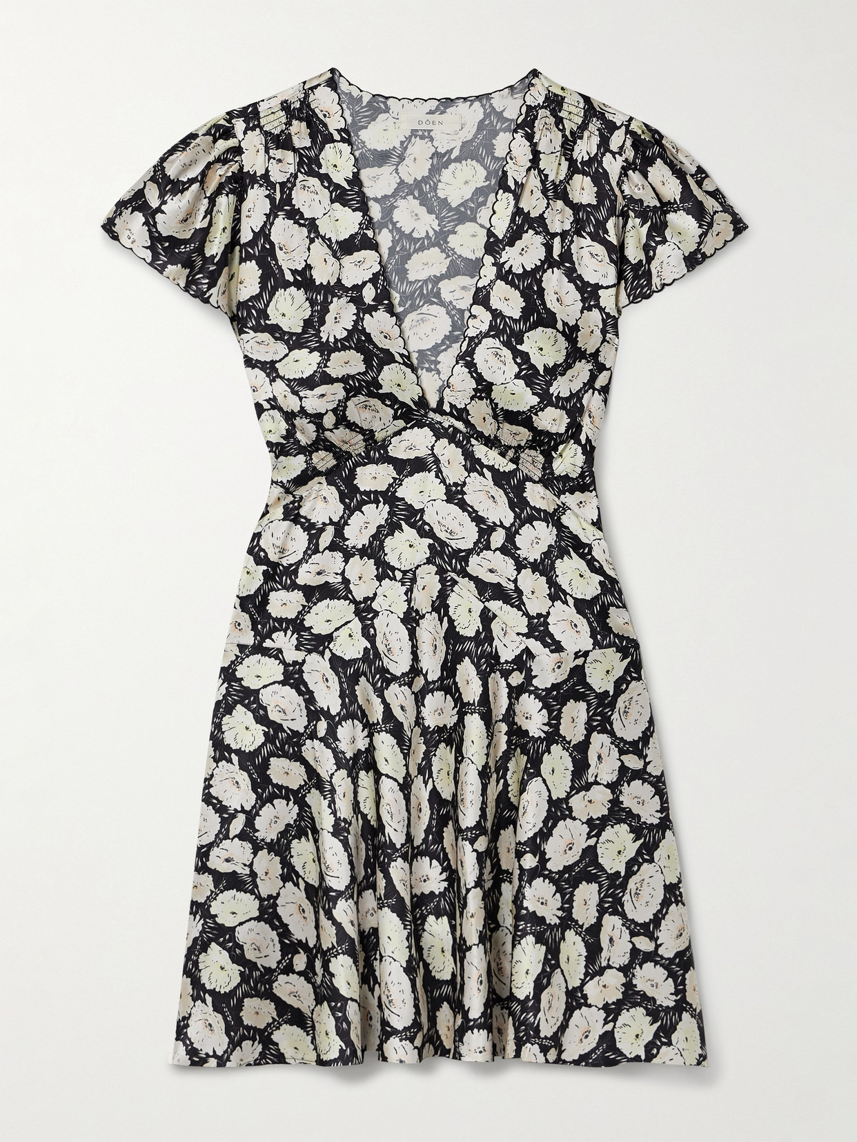 Dianne Floral-print Silk-satin Mini Dress - 1