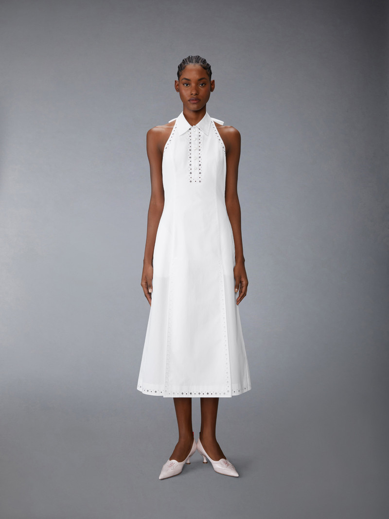 Thom Browne ANGLAISE AND POPLIN POLO HALTER DRESS outlook