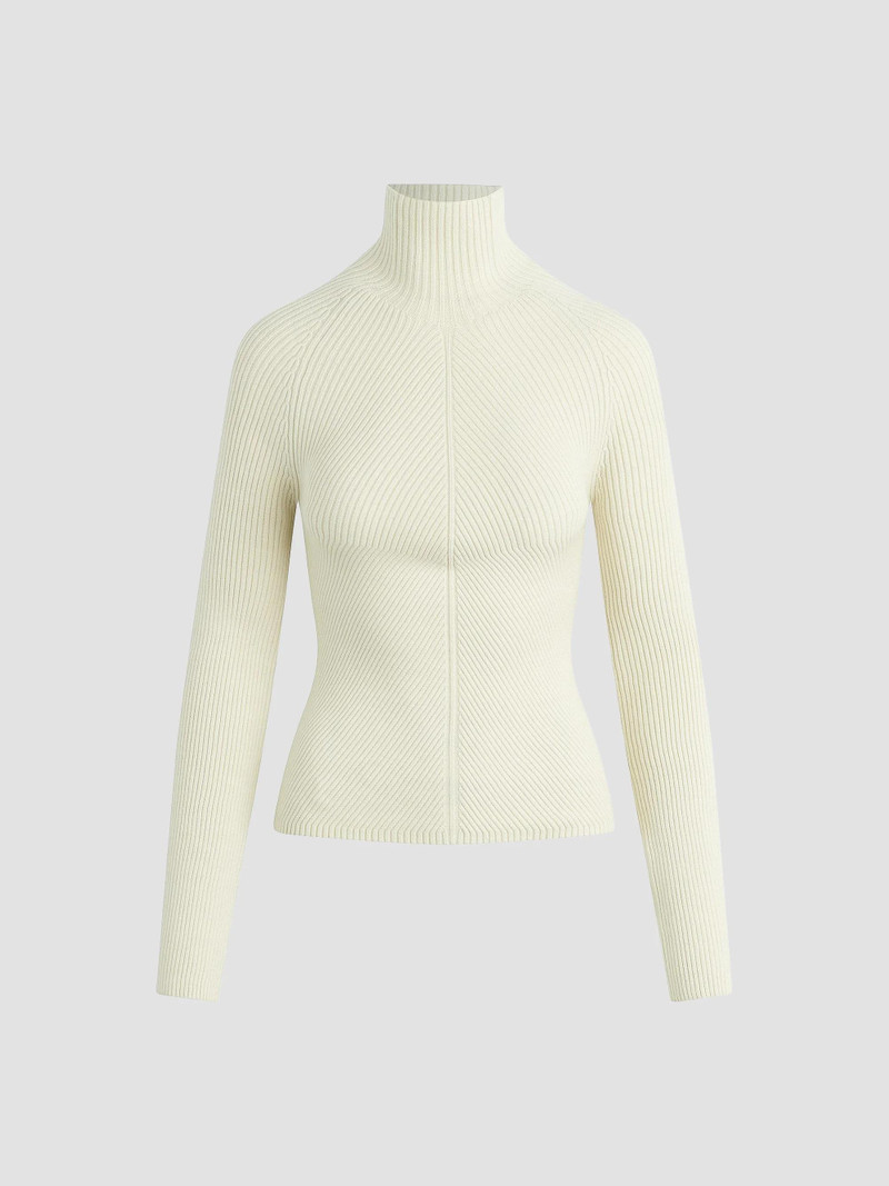 Women's Palmer Turtleneck Sweater - Milk 1