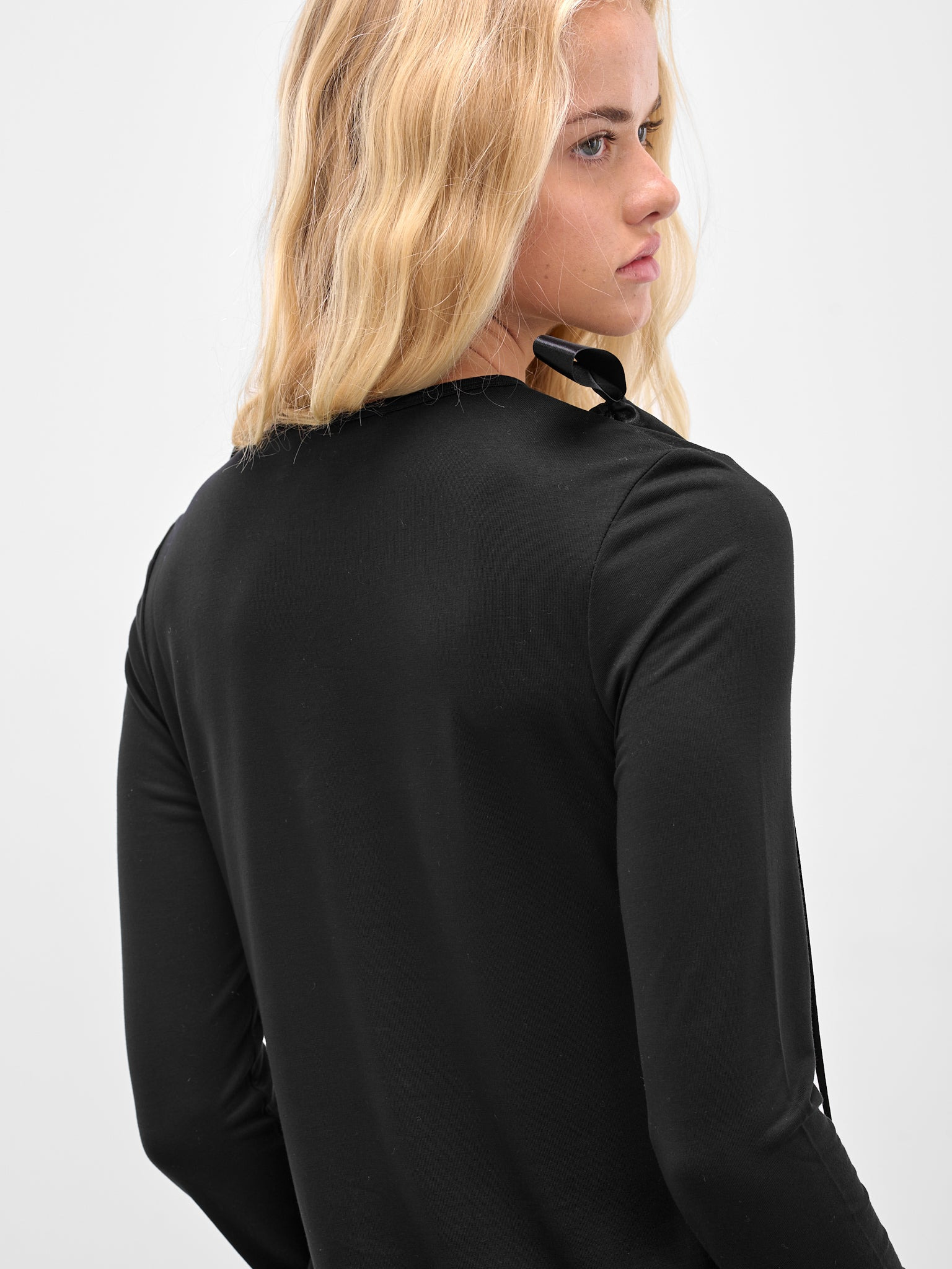 Black Bow Ribbon Tail T-Shirt - 4