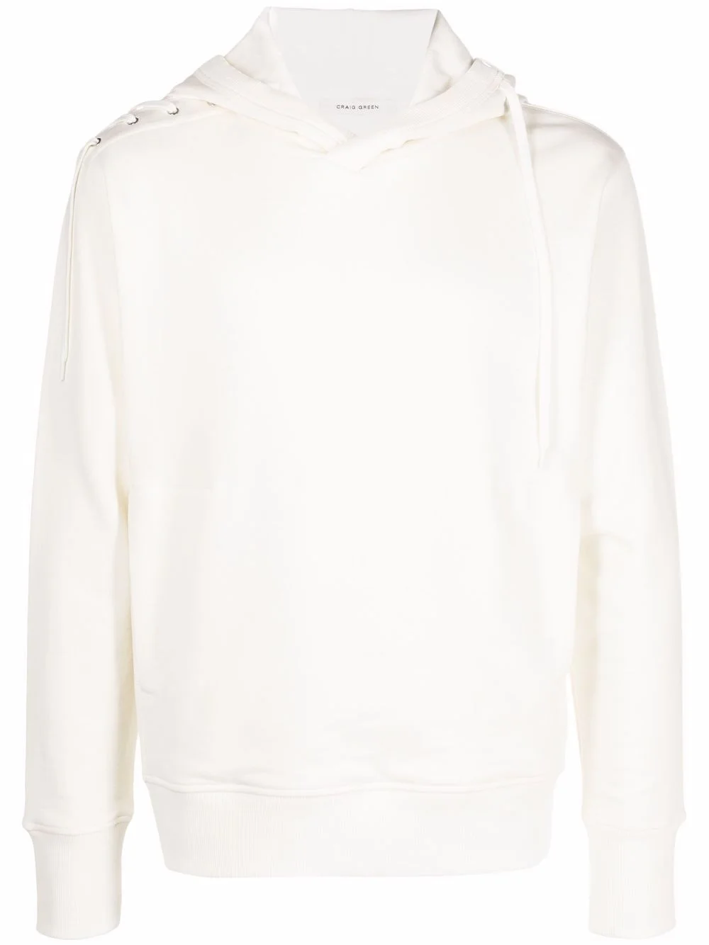 lace-up detail hoodie - 1