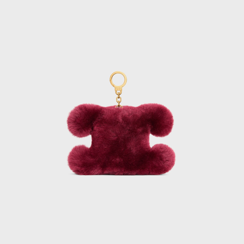 TRIOMPHE POM-POM CHARM IN EMBROIDERED SHEARLING AND CALFSKIN 4