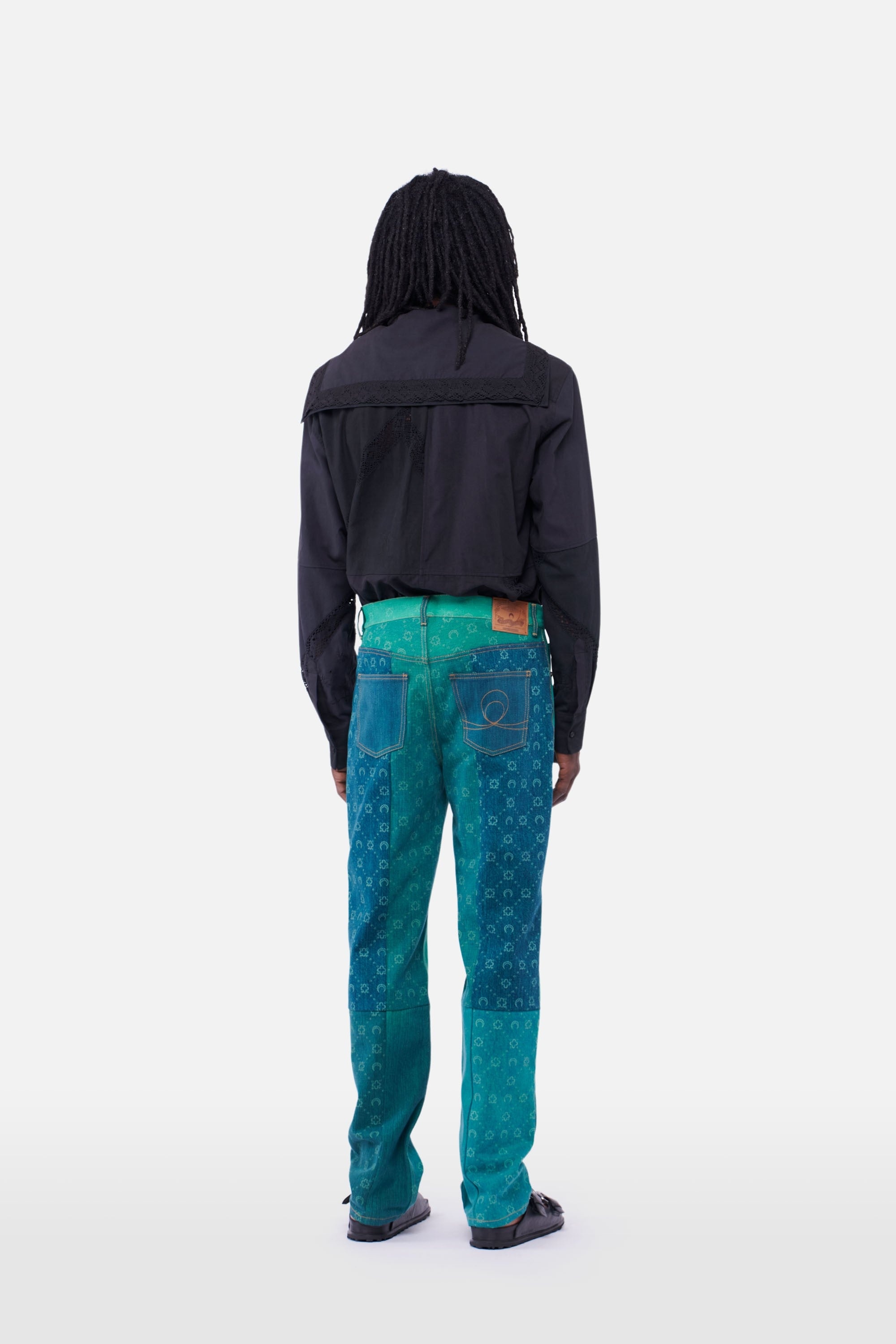 Regenerated Moonogram Denim Fitted Trousers - 5