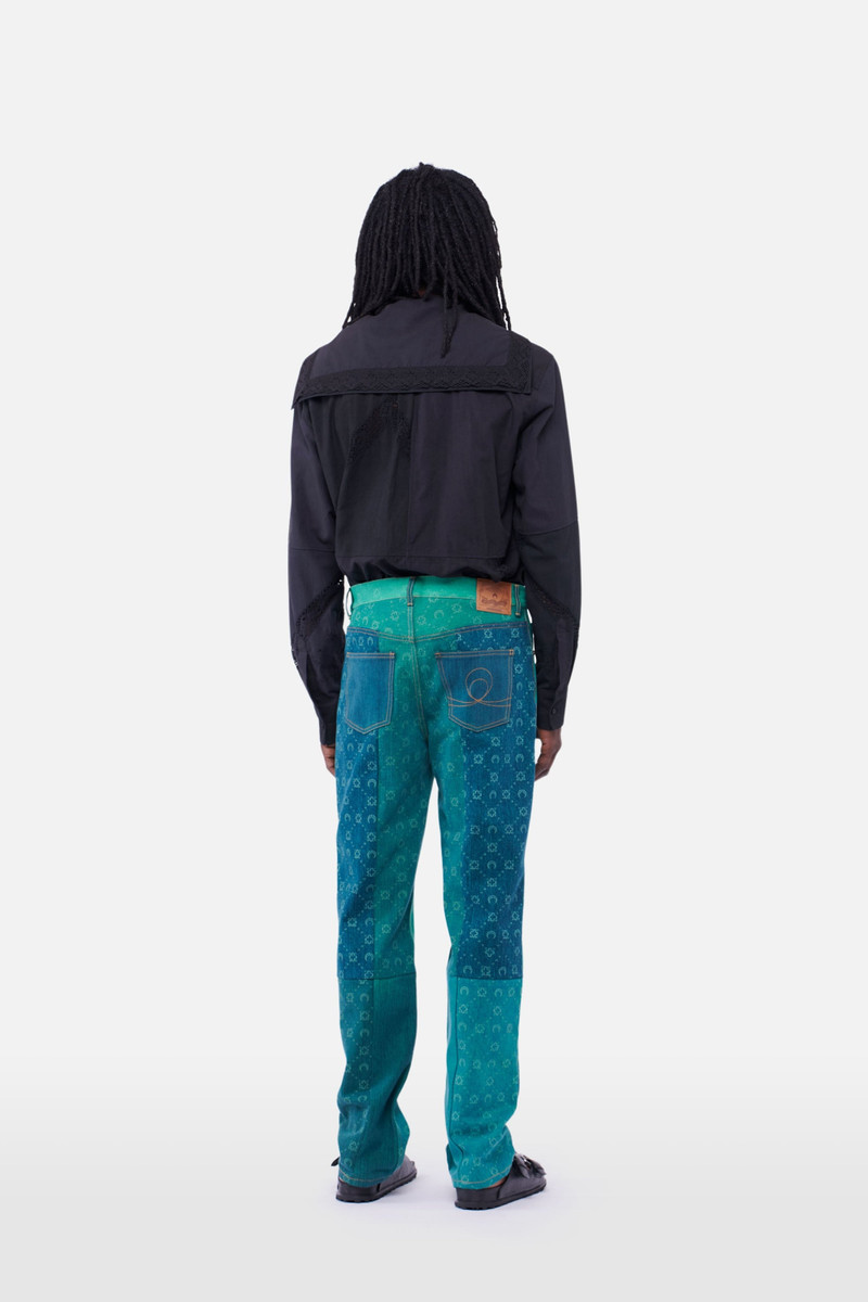 Regenerated Moonogram Denim Fitted Trousers 5