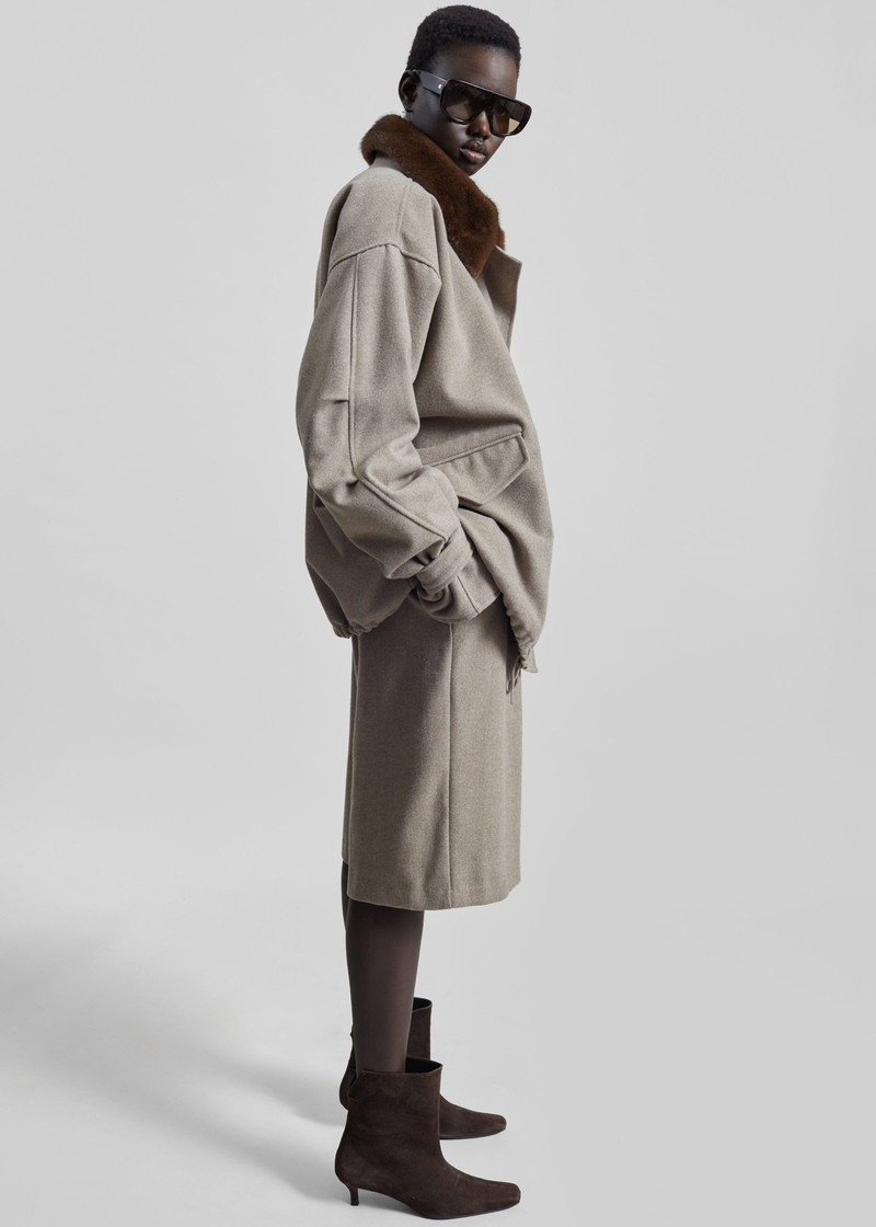 Hemavan Faux Fur Lined Jacket - Taupe 7