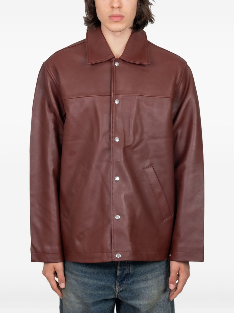 button-fastening leather jacket 1