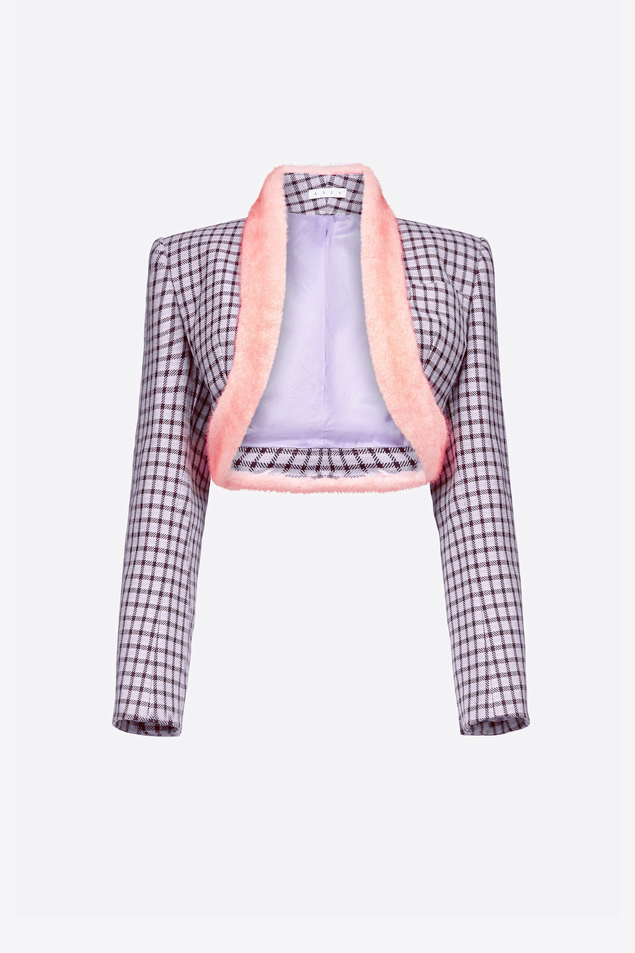 FAUX FUR TRIM CROPPED BLAZER - 1