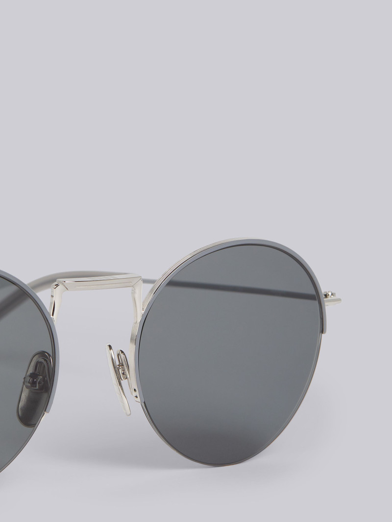 Thom Browne TB118 - Silver Hingeless Round Sunglasses outlook