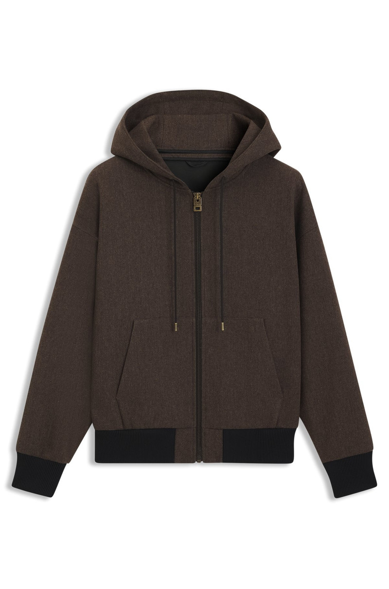 MODERN-FIT HOODED JACKET IN HERRINGBONE CLOTH 1