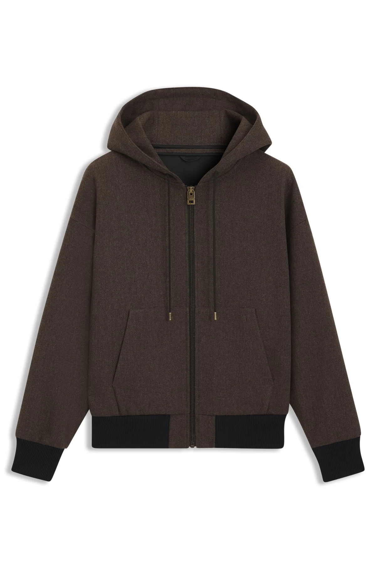 MODERN-FIT HOODED JACKET IN HERRINGBONE CLOTH - 1
