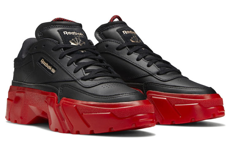 (WMNS) Reebok Club C Cardi B 'Black Vector Red' H05179 - 3
