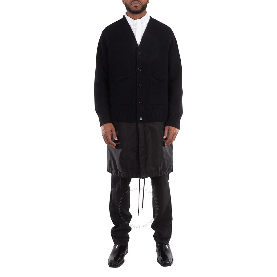 Burberry Perren Contrast Nylon Panel Wool Cashmere Cardigan - 1