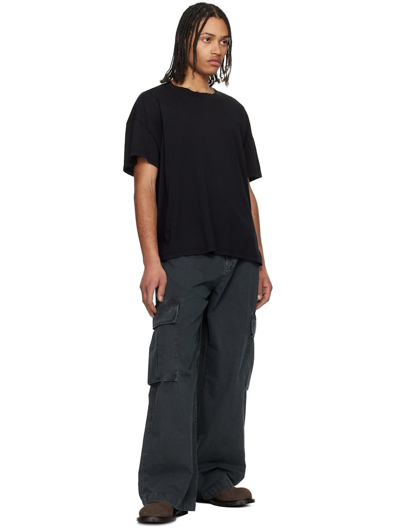 LES TIEN Three-Pack Black Oversized T-shirts outlook