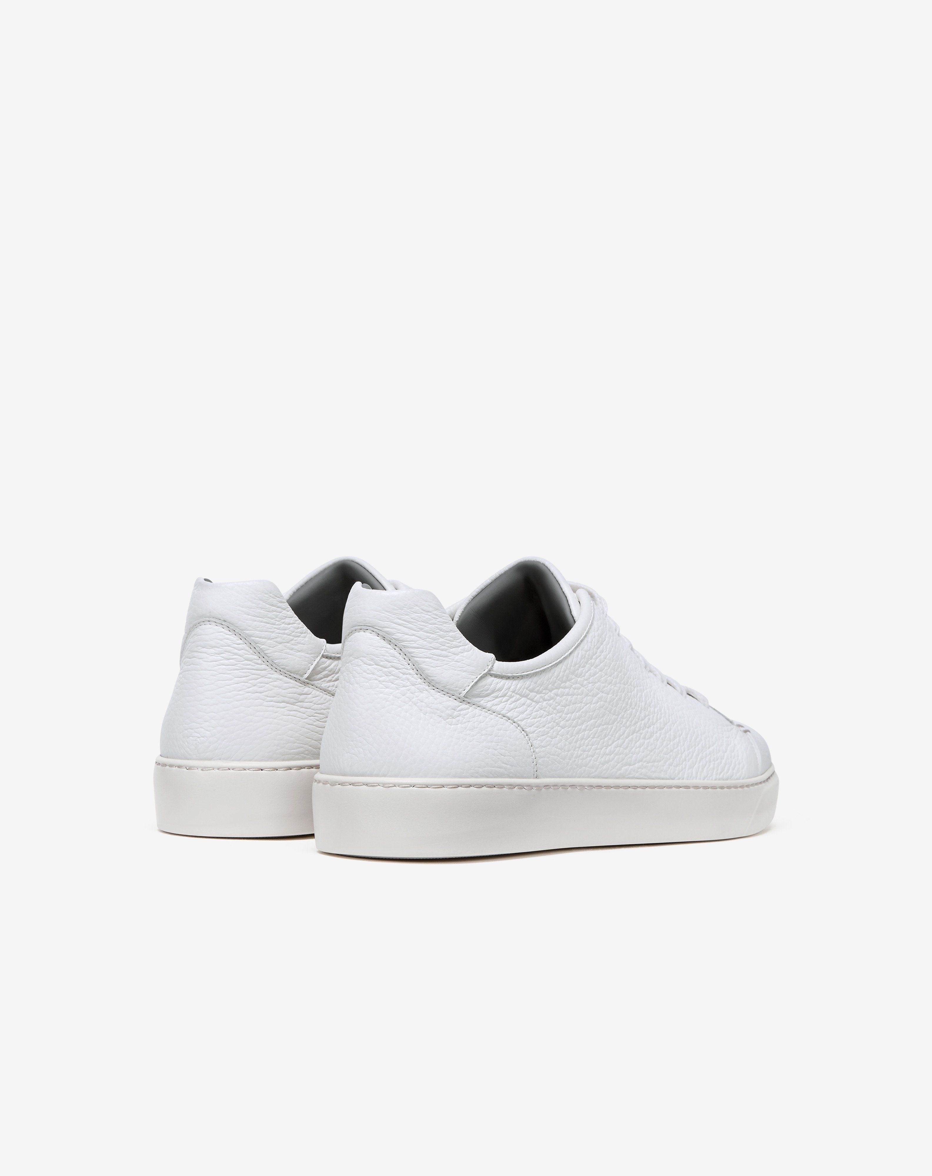 White deer print leather trainer - 3
