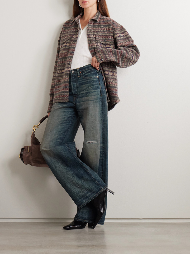 RRL by Ralph Lauren Distressed High-rise Wide-leg Jeans outlook