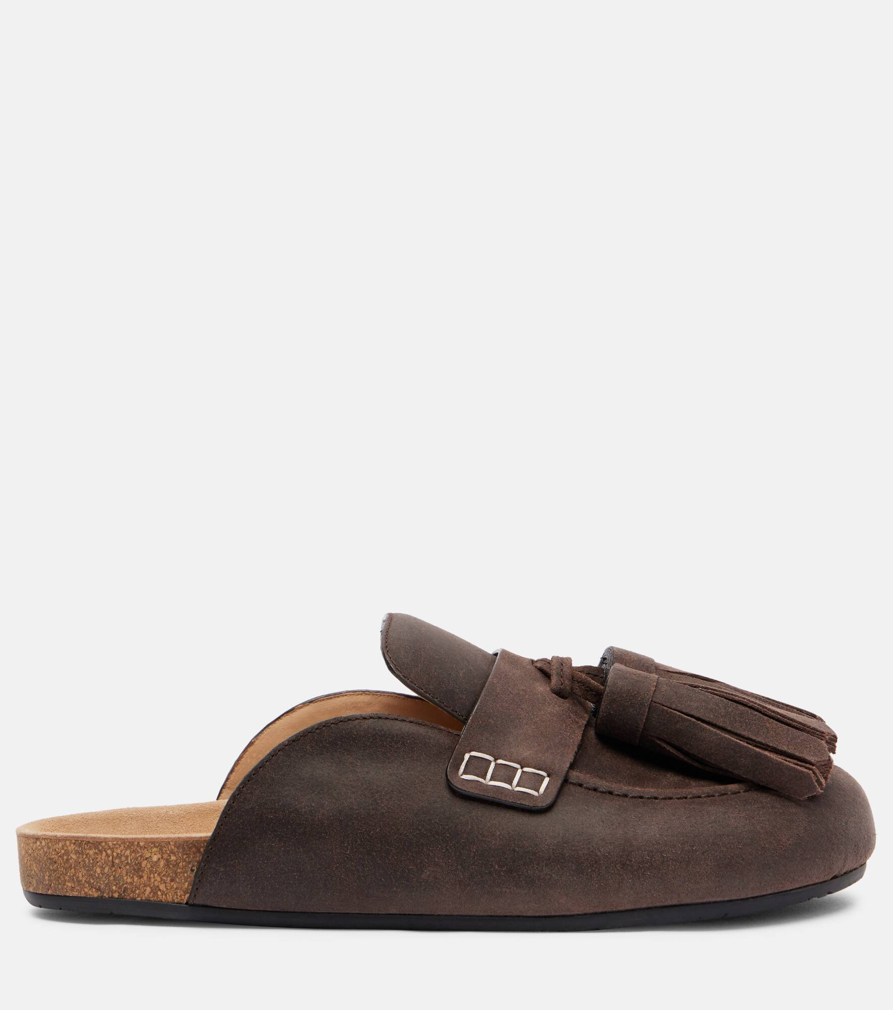 Tassel suede mules - 4