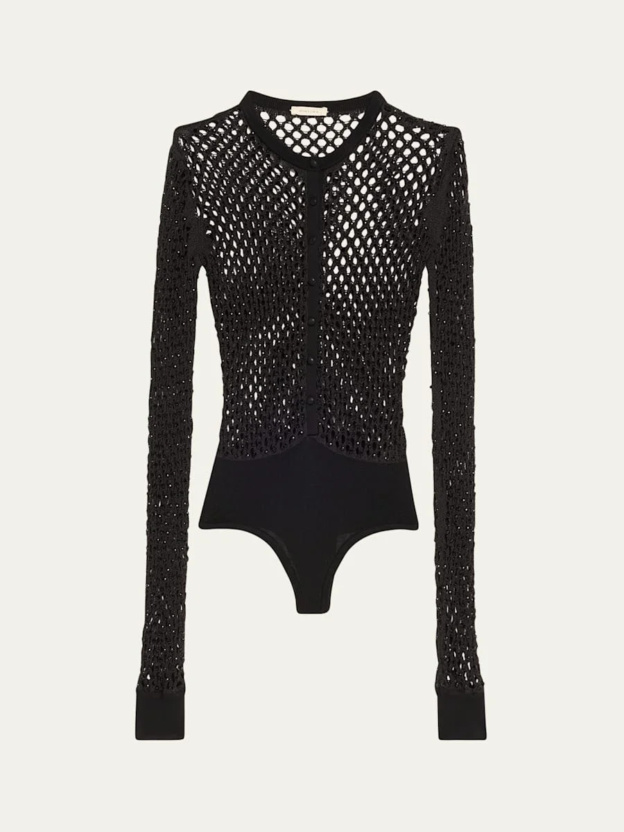 Zora Crystal Mesh Bodysuit - 1