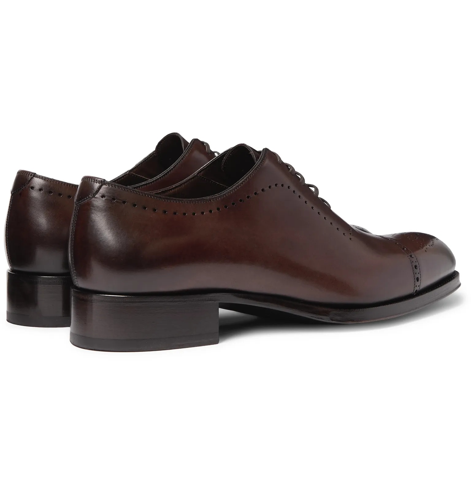 Edgar Whole-Cut Polished-Leather Brogues - 6