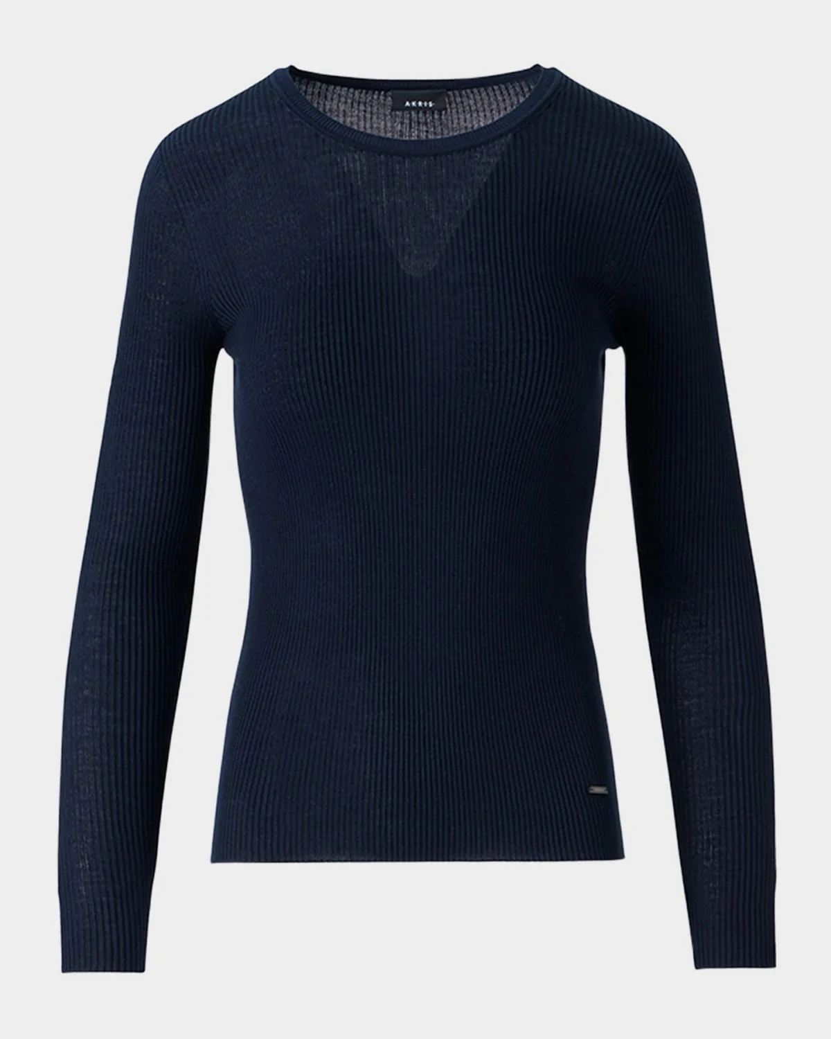 Seamless Rib Knit Fitted Sweater - 1