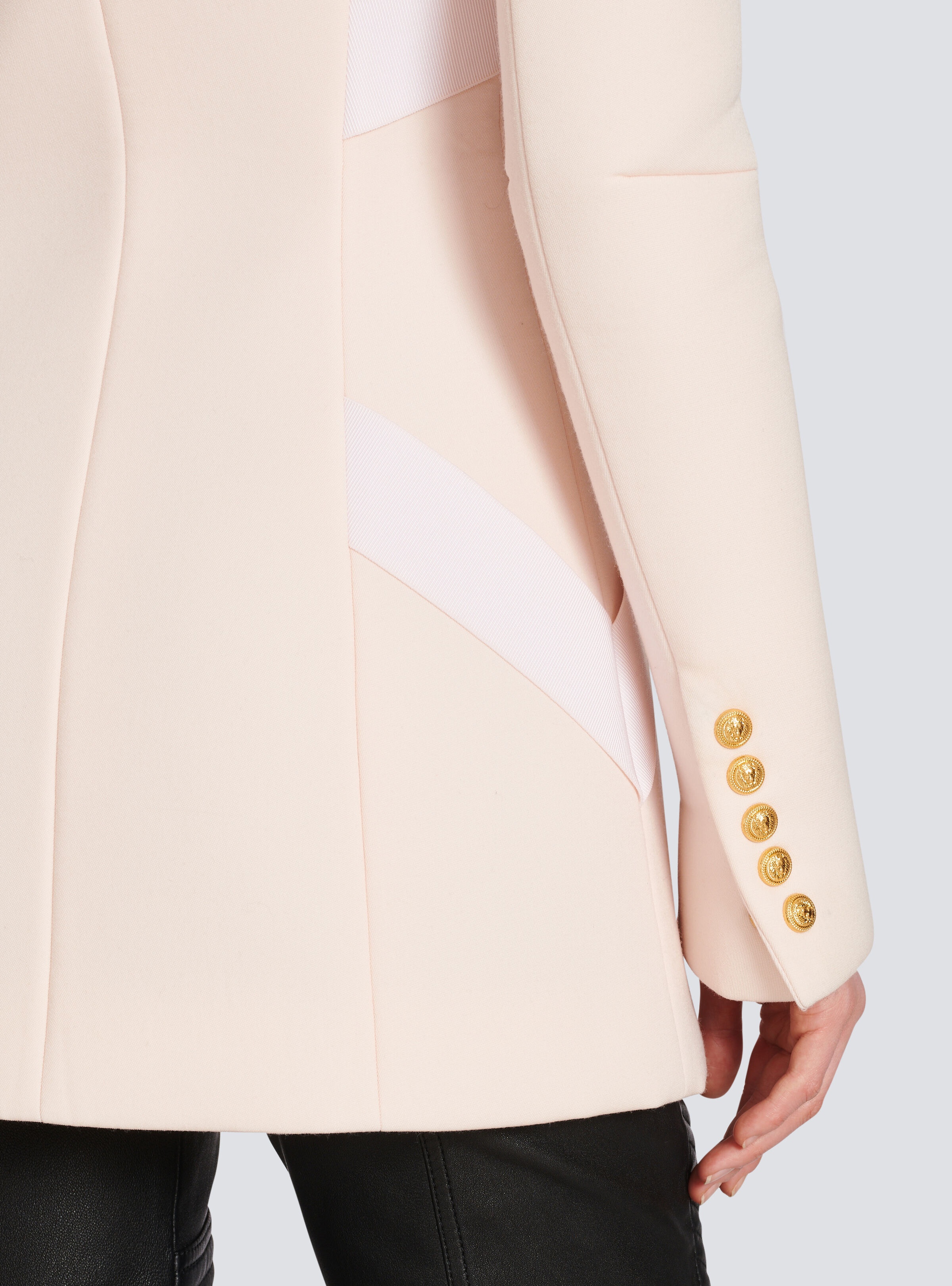 Wool blazer with straps - 6