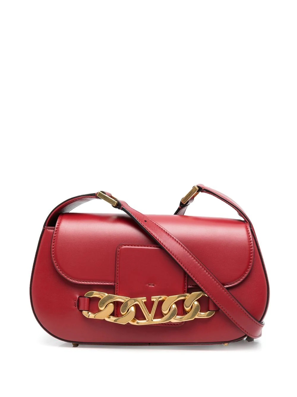 VLogo leather shoulder bag - 1