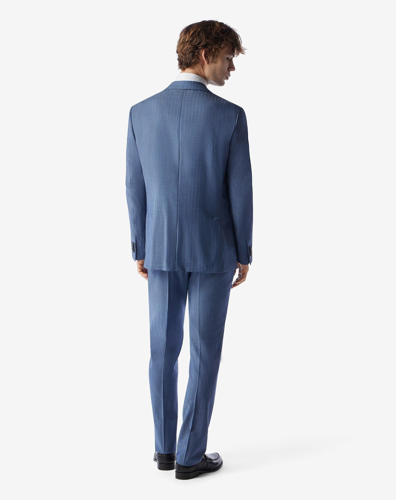 Unlined pale blue wool suit - 3