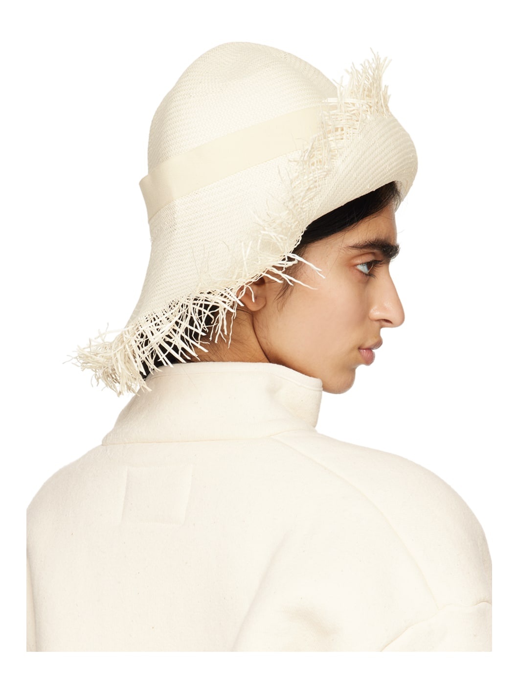 Off-White Fringed Hat - 3