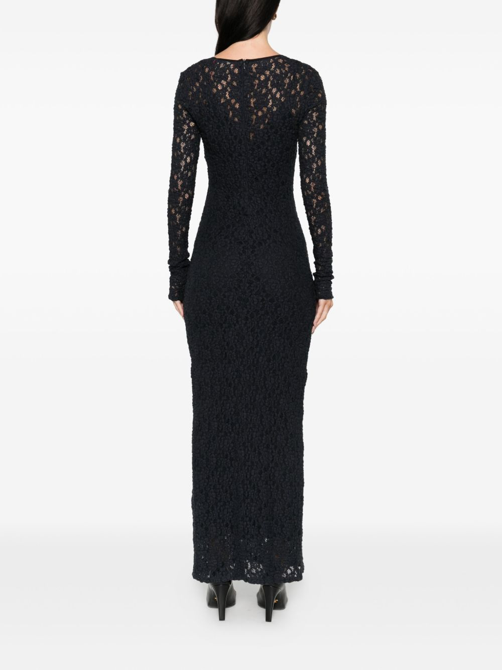 long-sleeve textured dress - 4