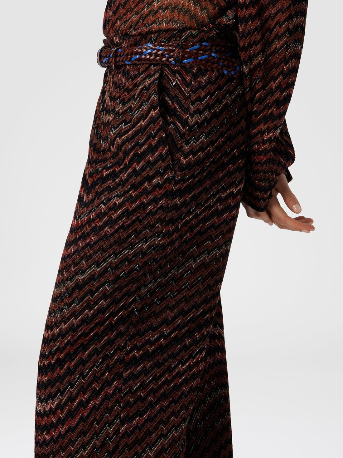 Mid-Rise Tailored Pants with Zigzag Pattern - 5