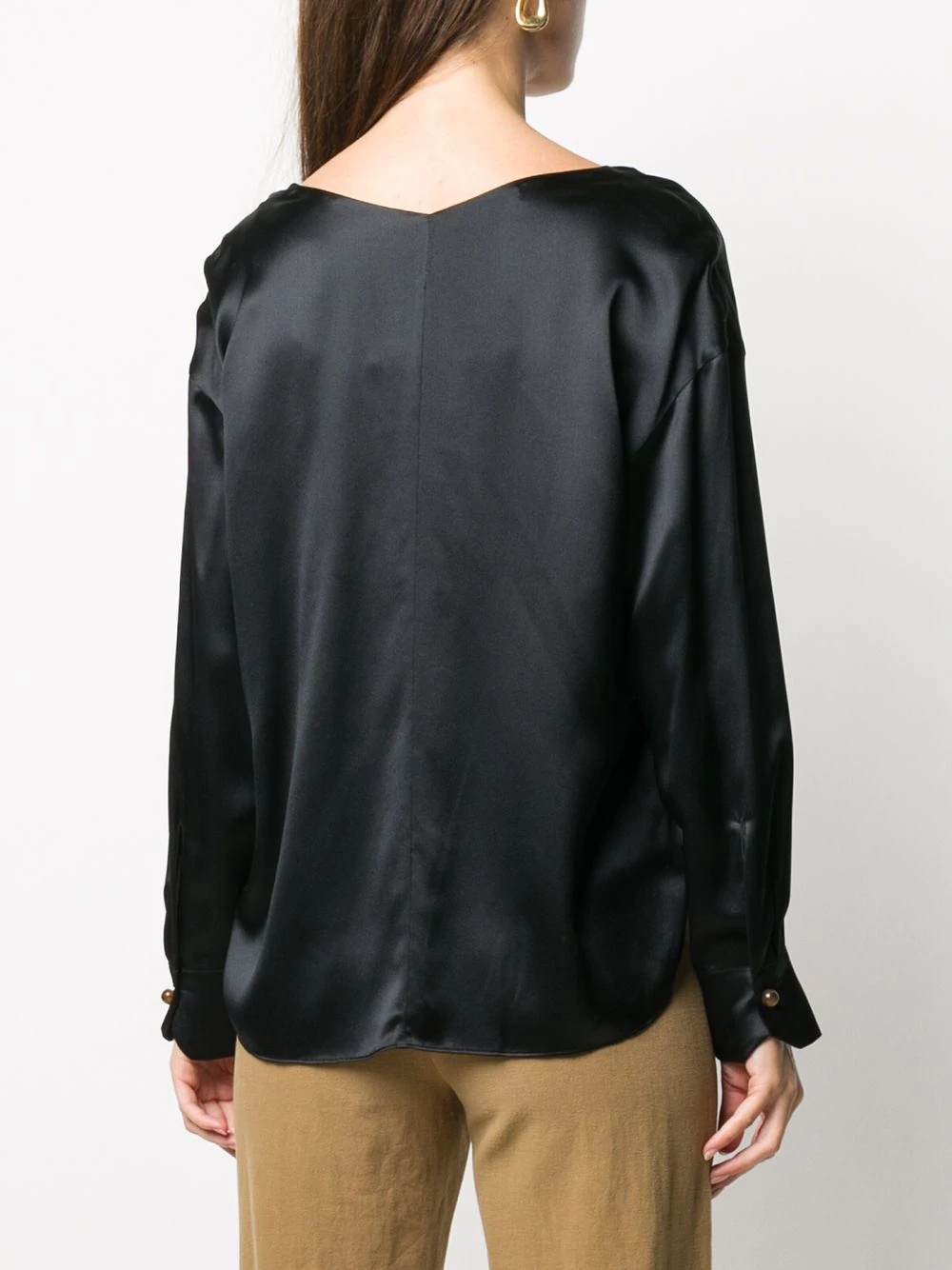 v-neck satin blouse - 3