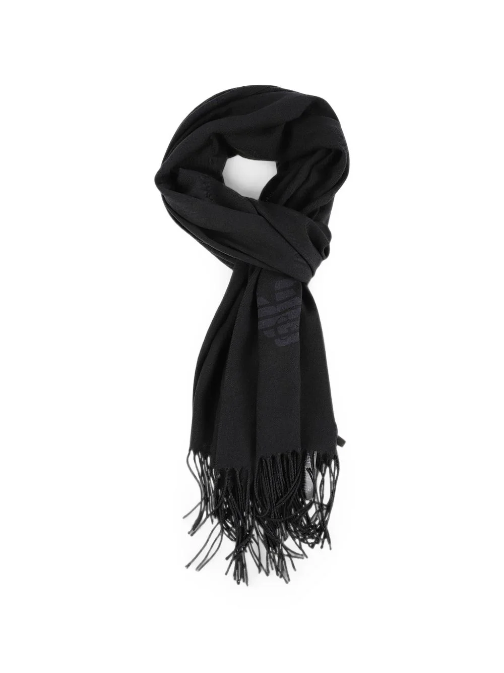 logo-print fringed scarf - 1