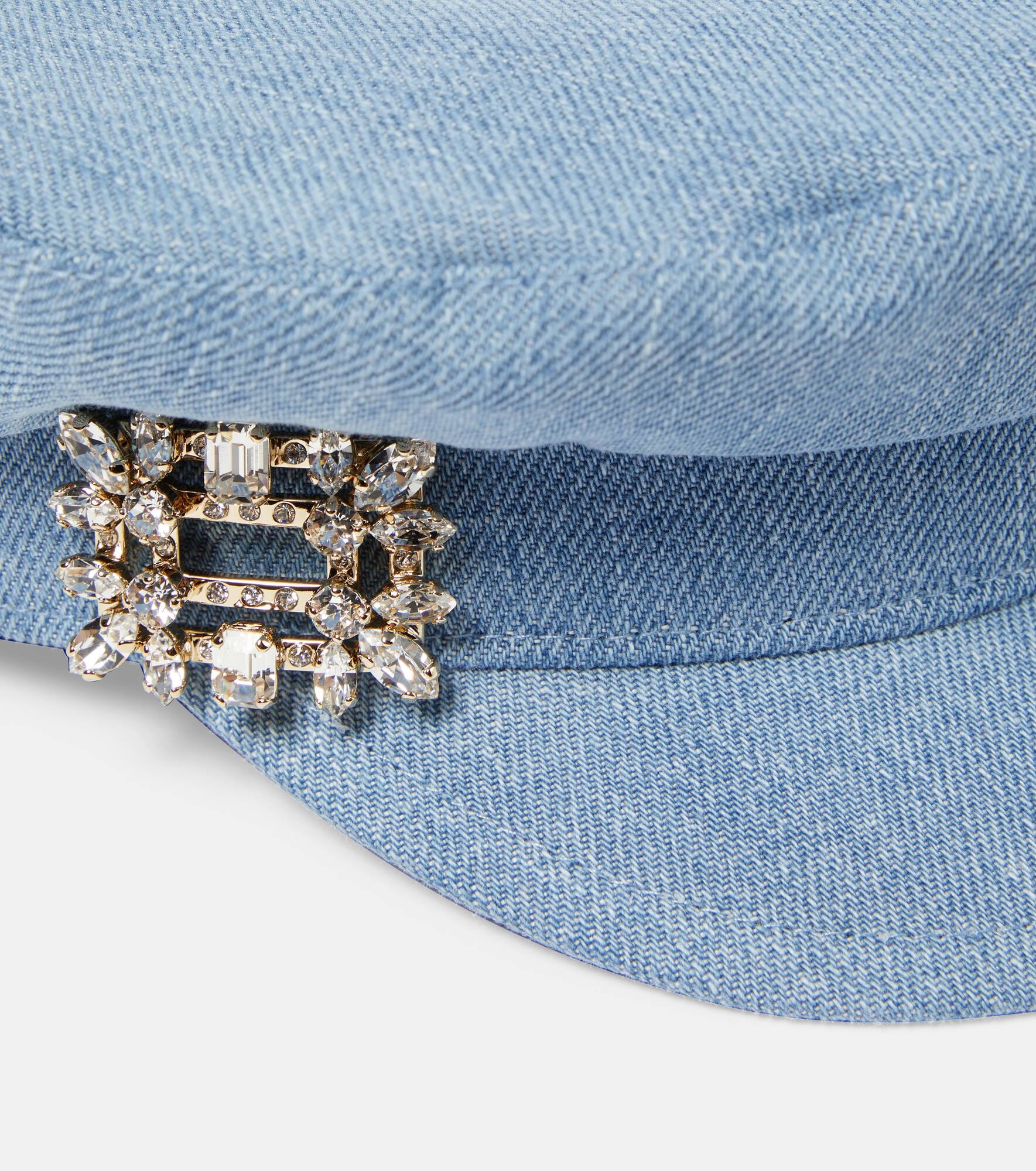 Broche Vivier denim newsboy cap - 3